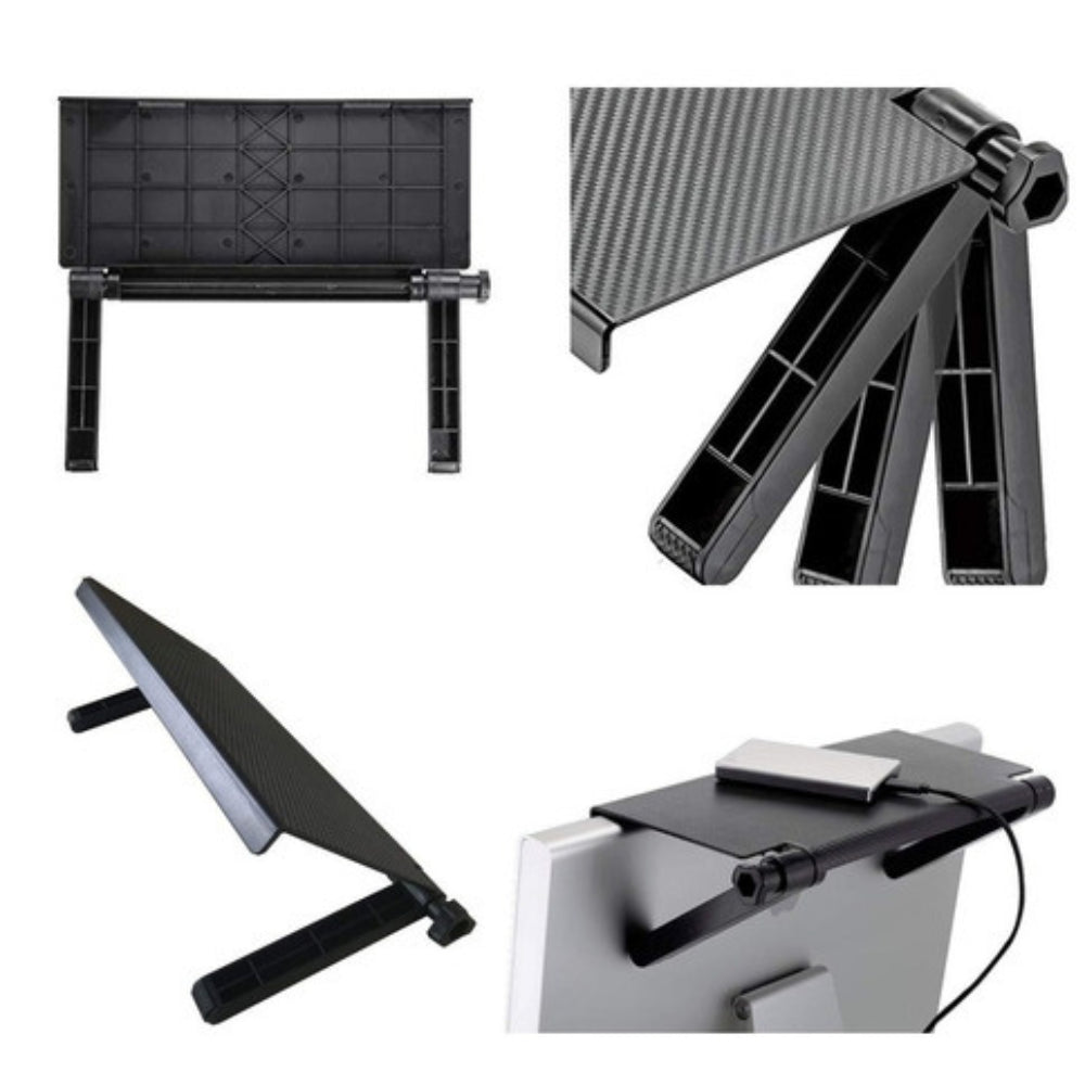Estante ajustable para TV y dispositivos.