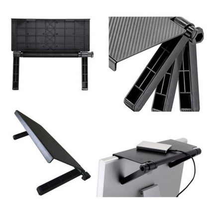 Estante ajustable para TV y dispositivos.